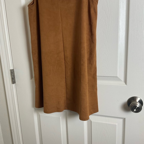 Forever21 Faux Suede brown mini Dress size small - Picture 6 of 7